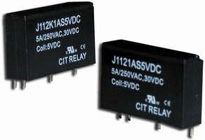 RoHS-Compliant Relay allows for compact stacking.