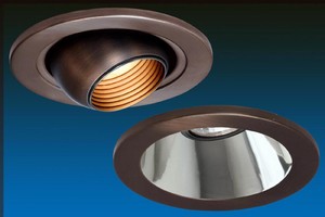 Recessed Downlights are available in bronze finish.