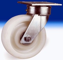 Kingpinless Casters have nylon wheels and zinc plating.