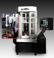 Vertical CNC Honing Machine integrates air-gauging system.