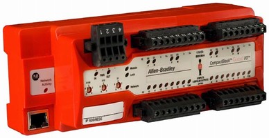 Safety I/O Node features EtherNet/IP capability.