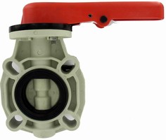 Thermoplastic Butterfly Valve features full body liner.
