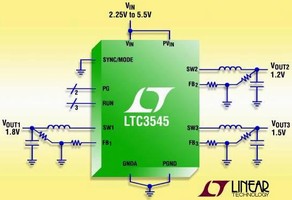 Step-Down DC/DC Converter offers three 800 mA outputs.