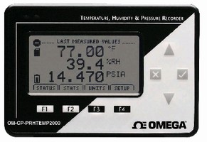 Data Logger records temperature, pressure, and humidity.