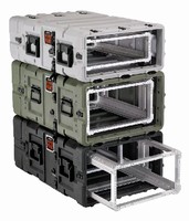 Electronic Equipment Case offers removable rack option.