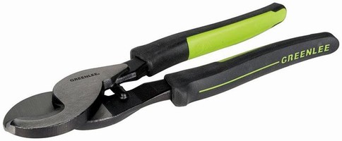 Hand-Held Cable Cutter features ergonomic, molded grips.