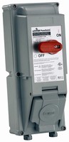 Enclosed Safety Disconnect Switch has locking receptacle.