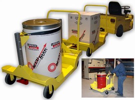 Drum Cart safely delivers welding wire to robotic cells.