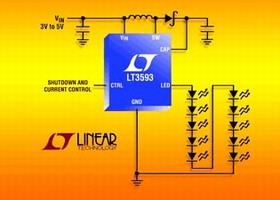 White LED Driver powers up to 10 LEDs.
