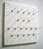 Pegboard mounts vertically or horizontally.