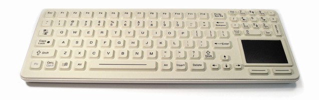 Keyboard is designed for infection control in healthcare.