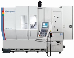 Five-Axis VMC employs 33.5 hp, 12,000 rpm spindle.