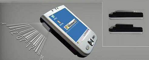 PDA features integrated barcode scanner.