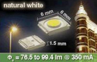 Natural White LED provides 25,000 mcd luminous intensity.