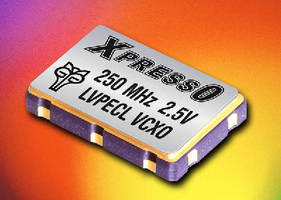 VCXOs feature frequency range of 0.75 MHz to 1.0 GHz.