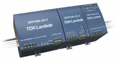 AC-DC DIN Rail Power Supplies operate off 3-phase AC input.