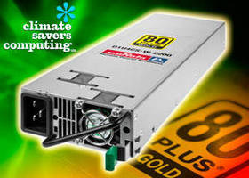 AC/DC Power Supply achieves Climate Savers' 80+ Gold rating.