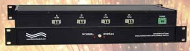 Fiber Optic Bypass Switch has 4-port design.