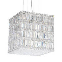 Krypton Light Bulbs illuminate crystal chandeliers.