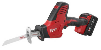 Cordless Reciprocating Saw features one-handed design.