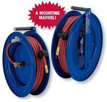 Spring Driven Hose Reel dispenses, rewinds, and protects.