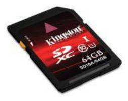 UHS-1-Compliant, 64 GB SD Memory Card reads at up to 60 MB/sec.