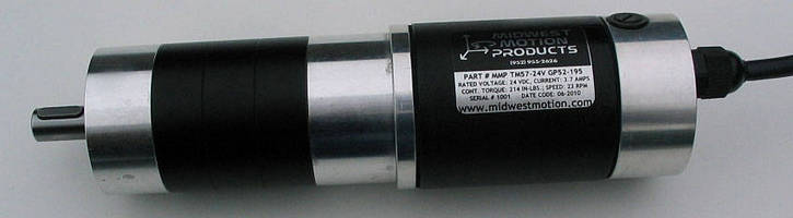 IP54 Sealed DC Gear Motor develops 214 lb-in. torque at 23 rpm.