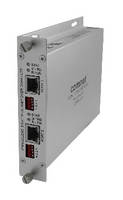 Dual-Channel Modem connects Ethernet devices over coax or UTP.