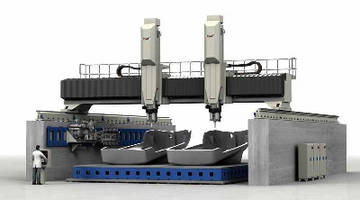 5-Axis Gantry Mill features dual spindle rams.