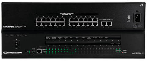 Managed 10/100 Ethernet Switch features PoE and dual Gb uplink ports.