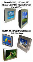 NEMA 4X (IP66) Panel Mount LCDs; Panel Mount LCD Touch Screen Computers; and Fully Enclosed Monitors, Computers, and Workstations