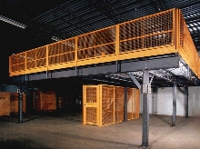 Wire Partition integrates with structural mezzanines.