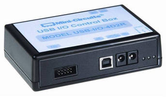 USB I/O Control Box offers adjustable A/D output voltages.