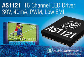 LED Driver offers 12-bit PWM, dot correction, and diagnostics.