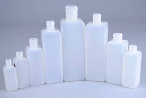 Square HDPE Plastic Bottles feature beveled corners.