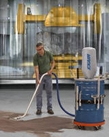 Industrial-Duty Vacuum cleans high volumes of dry materials.