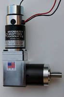 Right Angle DC Gearmotor features integral failsafe brake.