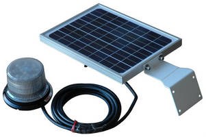 Solar Powered Class 1 LED Beacon is visible for over 1 mile.