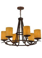 Six-Light Chandelier features hand-crafted design.
