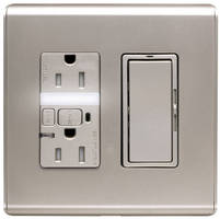 Switches, Dimmers, and Receptacles have titanium design.