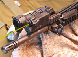 Green, Eye-Safe Laser Pointers enhance rifle laser system.