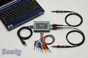 Mixed-Signal Oscilloscope Adapter samples at 200 MS/sec.