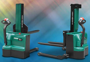 Battery-Powered Compact Stackers have ergonomic design.
