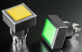 IP65 Pushbuttons have low-profile, panel seal design.