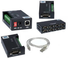 USB to RS232/422/485 Adapters come in rugged enclosure.