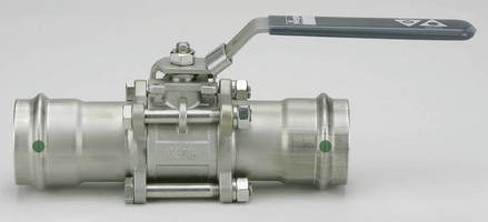 Three-Piece Ball Valve is constructed of stainless steel.