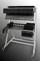 Feeder Cart holds up to 90 feeders and reels.
