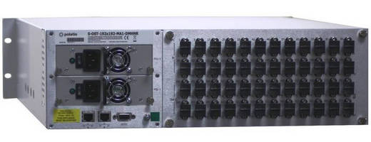 Optical Matrix Switch cross connects up to 192 x 192 fiber ports.