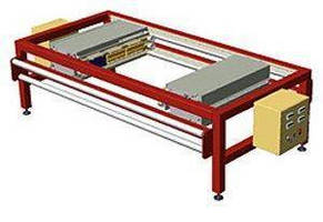 Continuous Web Split Sealer features twin heads on 60 in. frame.