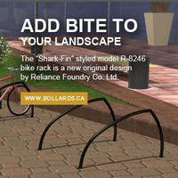 Unique Shark-Fin Style Bike Racks Add Bite to Your Landscape